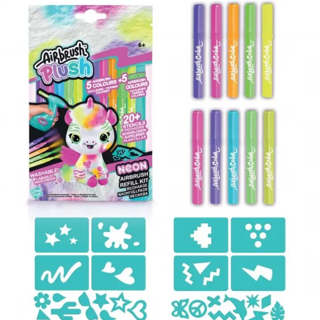 Airbrugsh Plush Refill Neon Sæt