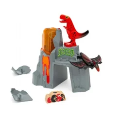 Aktiv vulkan med dinosaurer