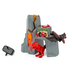 Aktiv vulkan med dinosaurer