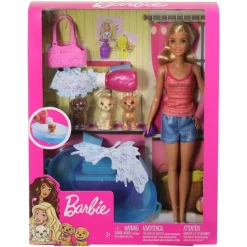 Barbie Badetid, blonde med 3 hunde