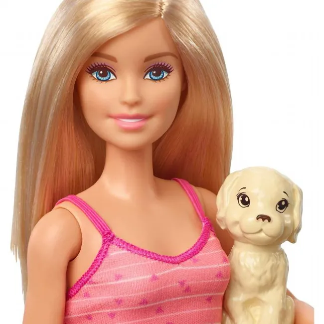 Barbie Badetid, blonde med 3 hunde
