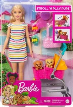 Barbie Dukkevogn med Hvalpe