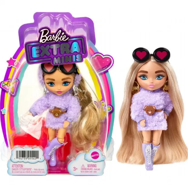 Barbie Ekstra Mini Fluffy Purple Dukke