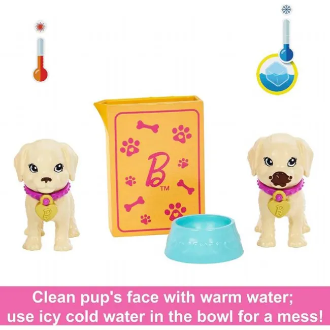 Barbie med Nyfødte Hundehvalpe