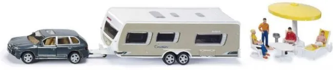 Bil med campingvogn 1:55