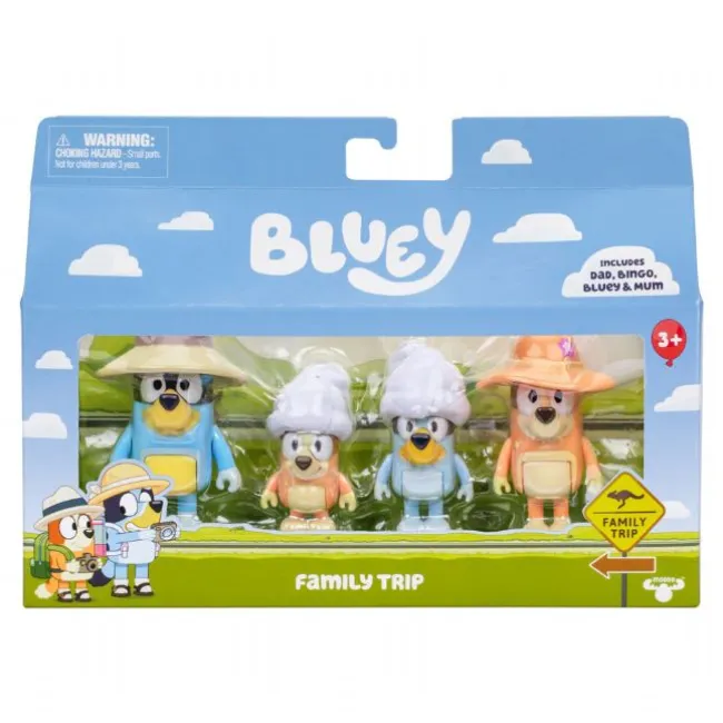 Bluey Figurer 4 pk. Familie Telt-tur