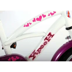 Børnecykel Cruiser hvid&lilla 12 tommer