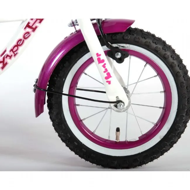 Børnecykel Cruiser hvid&lilla 12 tommer
