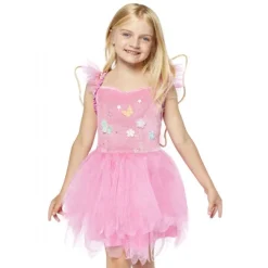 Børnekostume Lyserød fe 104-116 cm