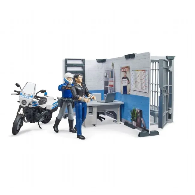 Bruder Politistation m. Motorcykel
