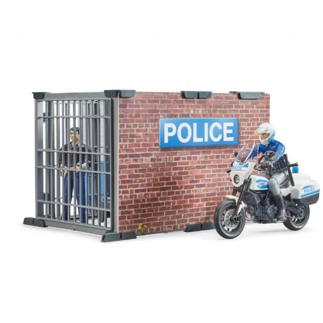 Bruder Politistation m. Motorcykel