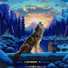 Crystal Art Hylende Ulve 30x30 cm