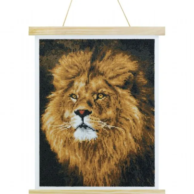Crystal Art Rullegardin Løve 35x45 cm