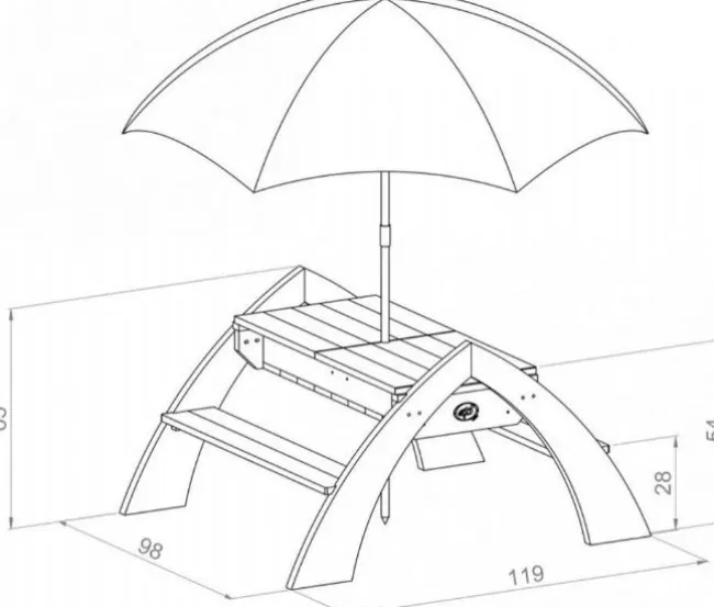 Delta havebænk med parasol