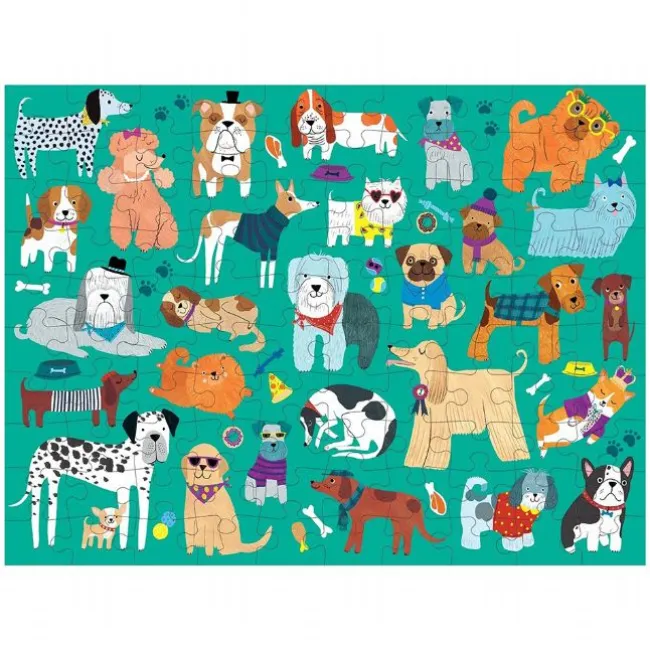 Dobbeltsidet puslespil Katte&hunde 100br