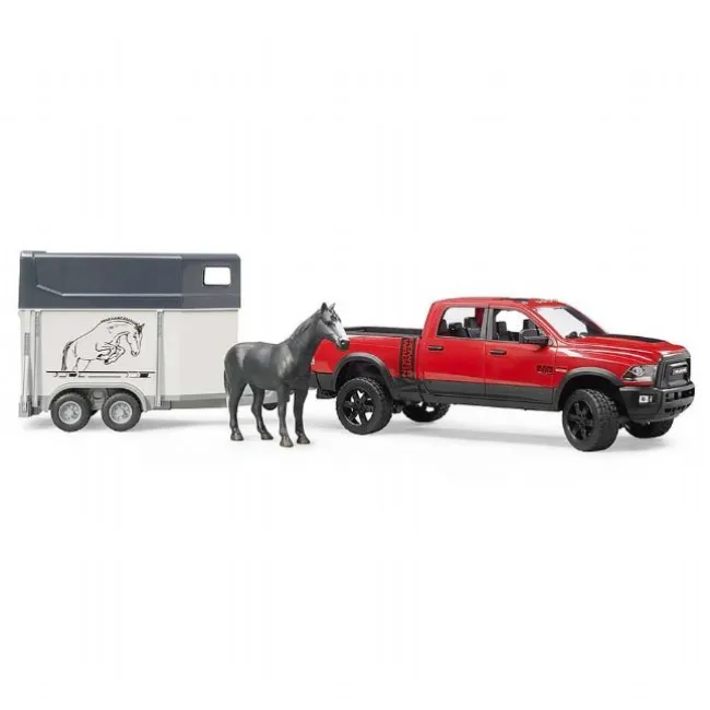 Dodge RAM 2500 med hestetrailer og hest