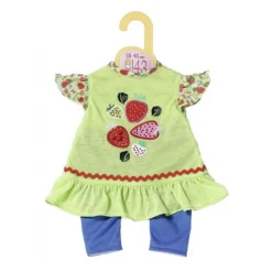 Dolly Moda Kjole + Leggings Jordbær 43cm