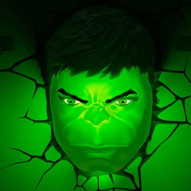 3D væglampe - Avengers Hulk hoved
