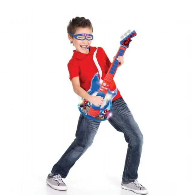 Elektronisk Spiderman Guitar m Tilbehør