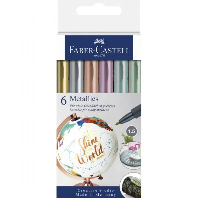 Faber-Castell 6 tusser, metalic