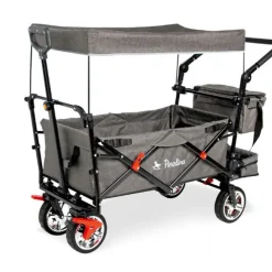 Foldbar trækvogn m. bremse og opbevaring