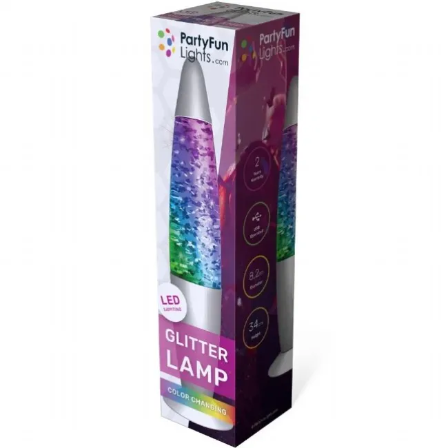 Glitter Lampe Multifarvet 34cm
