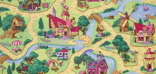 Gulvtæppe, Legetæppe Candy Town 95 x 200
