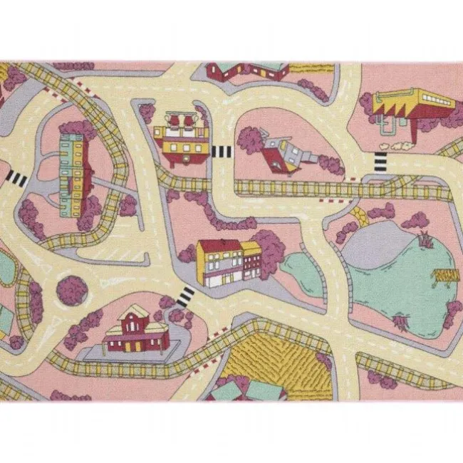 Gulvtæppe, Legetæppe Pink Sand 95 x 133