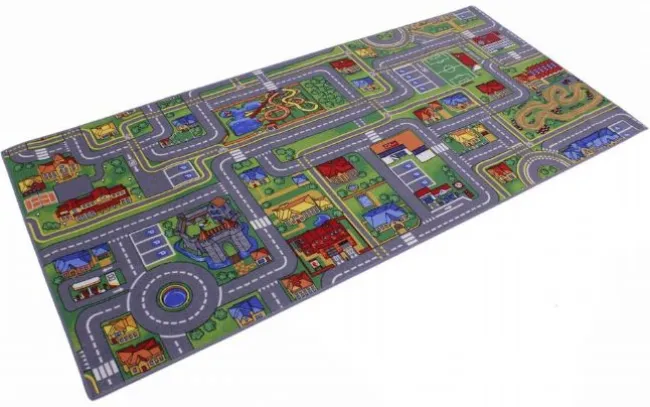 Gulvtæppe, Legetæppe Trafik-By 95x200 cm