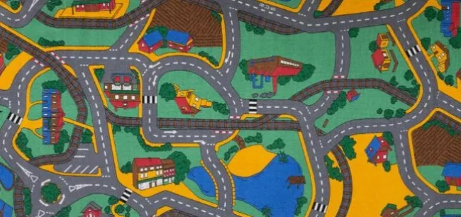 Gulvtæppe, Legetæppe Trafik 95x200 cm