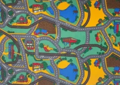 Gulvtæppe,Trafik Legetæppe 140x200 cm