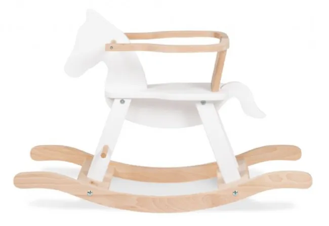 Gyngehest Pinolino med ring, hvid