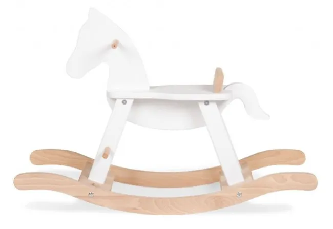 Gyngehest Pinolino med ring, hvid