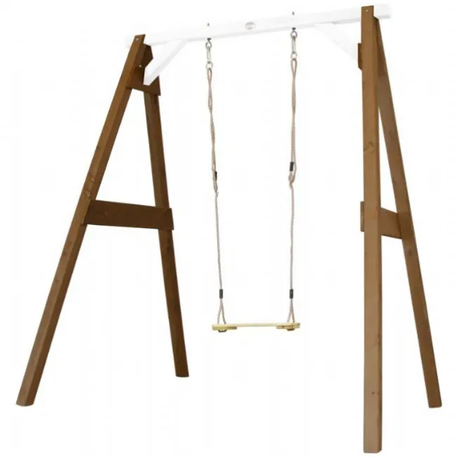 Gyngestativ m 1 gynge brun/hvid