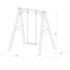 Gyngestativ m 1 gynge hvid/brun