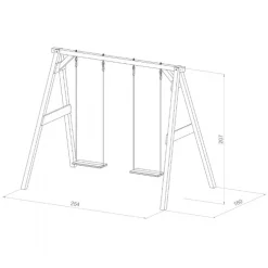 Gyngestativ m 2 gynger grun/hvid