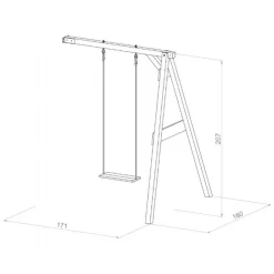 Gyngestativ m 1 gynge vægmonteret b/h