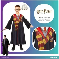 Harry Potter kostume m. tilbehør 140 cm