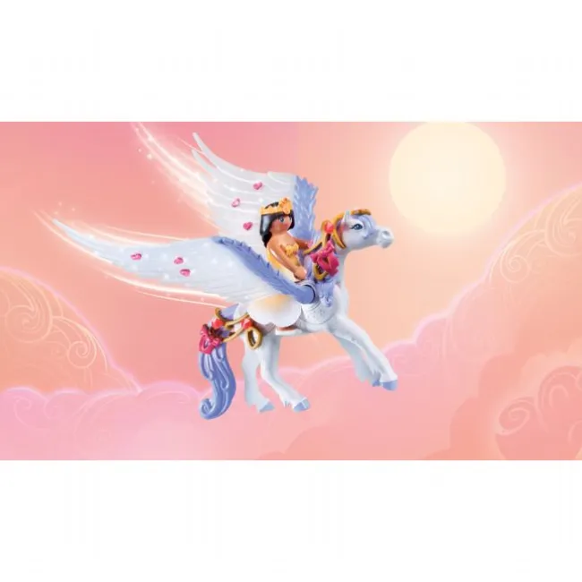Himmelsk Pegasus med regnbue