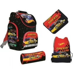 Hot Wheels Skoletaske med 4 Dele