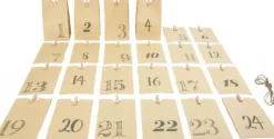 Julekalender 24 stk papirposer i natur