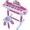 Keyboard med mikrofon og skammel