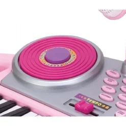 Keyboard til børn med skammel Pink