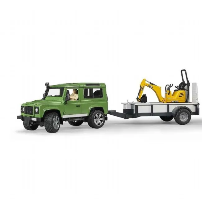 Land Rover Defender med trailer og minig