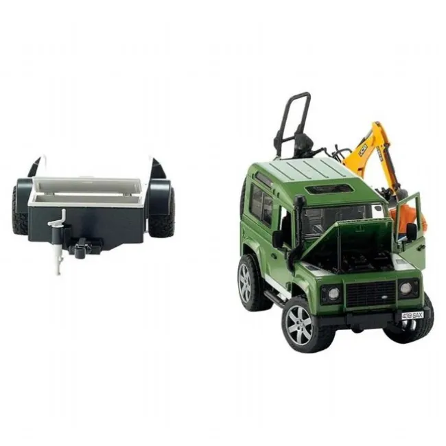 Land Rover Defender med trailer og minig