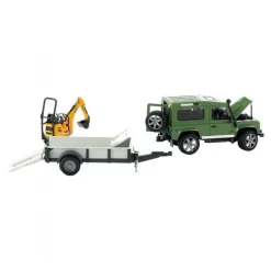 Land Rover Defender med trailer og minig