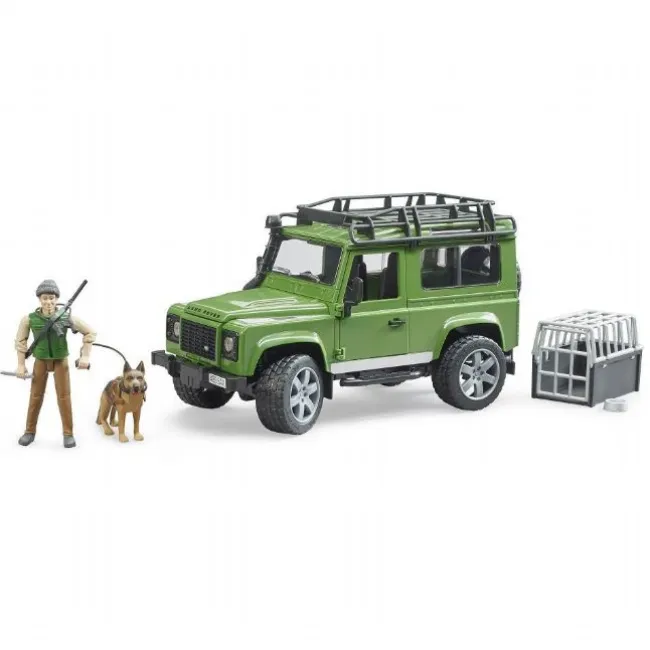 Land Rover med ranger og hund