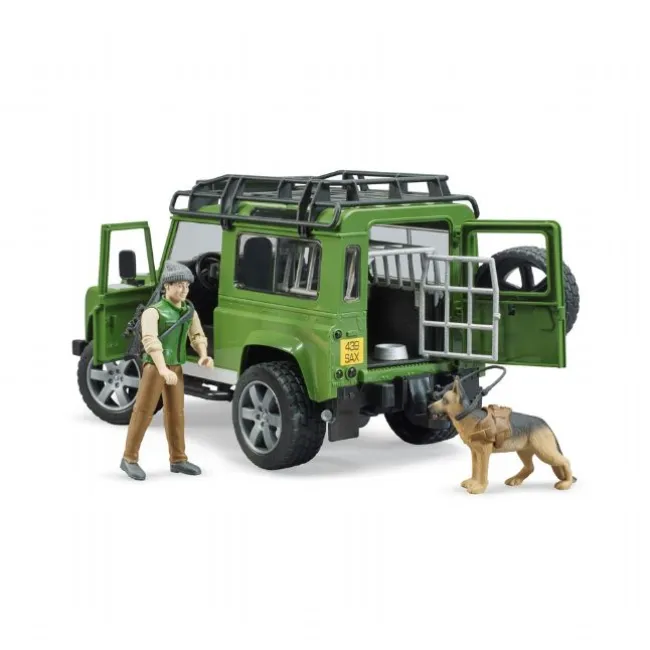 Land Rover med ranger og hund