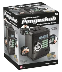Legetøj pengeskab med kode og password