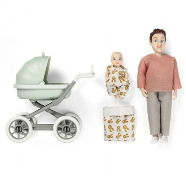 Lundby Dukke med Baby og Vogn
